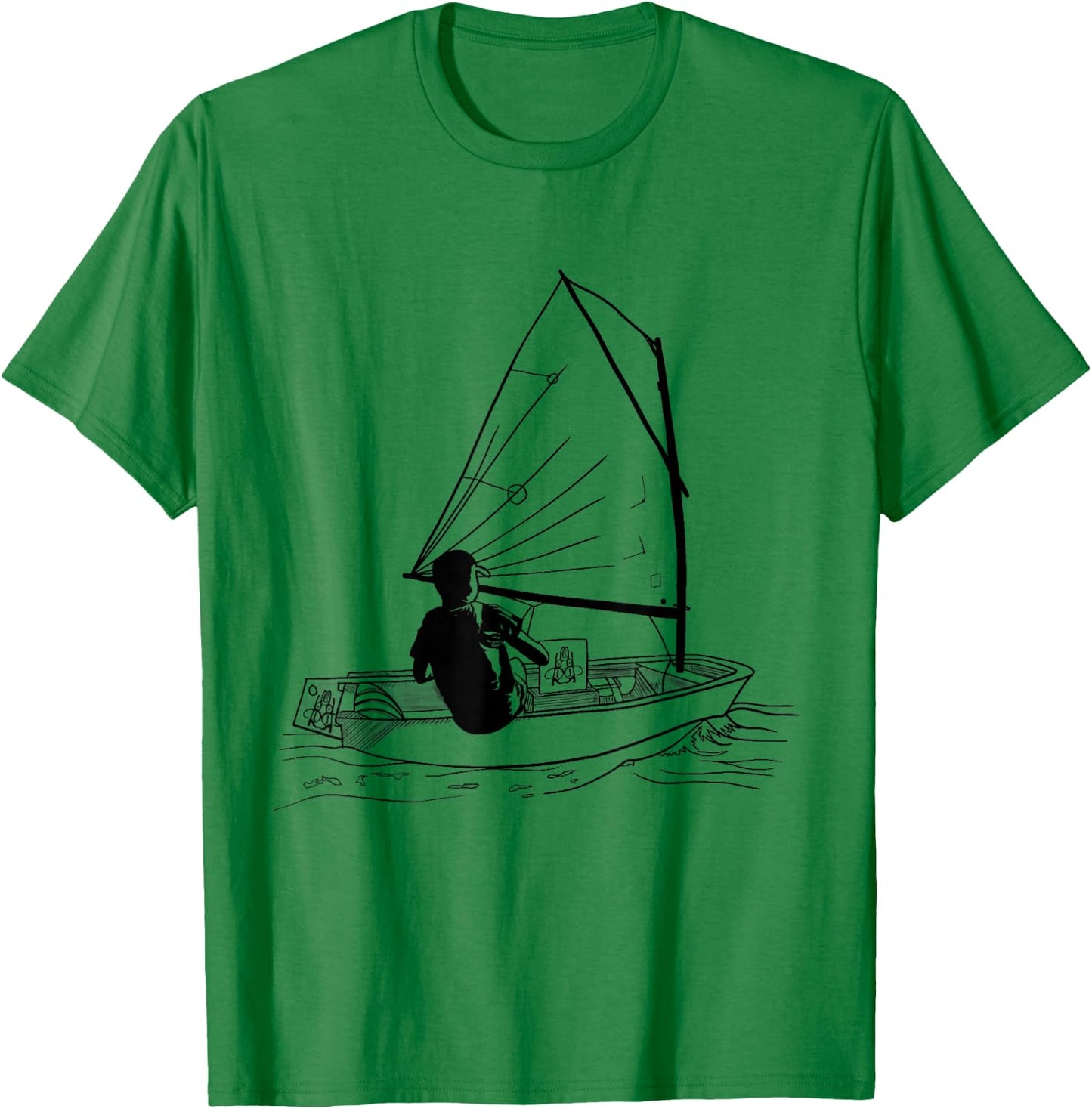 Opti Segelboot Grafik Dinghy Boot Segeln Liebhaber T-Shirt - T-Shirt | Irish Green