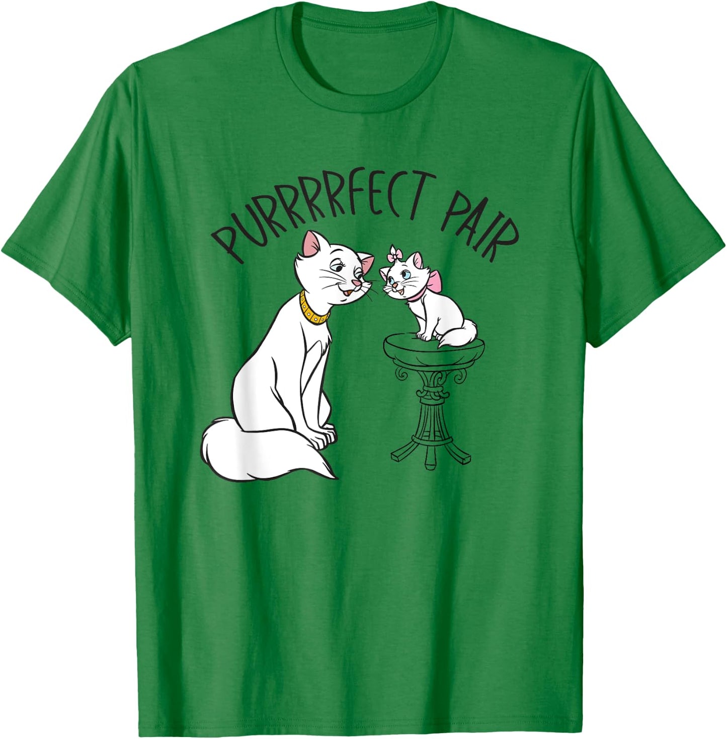 Aristocats Purfect Pair , White T-Shirt - T-Shirt | Irish Green