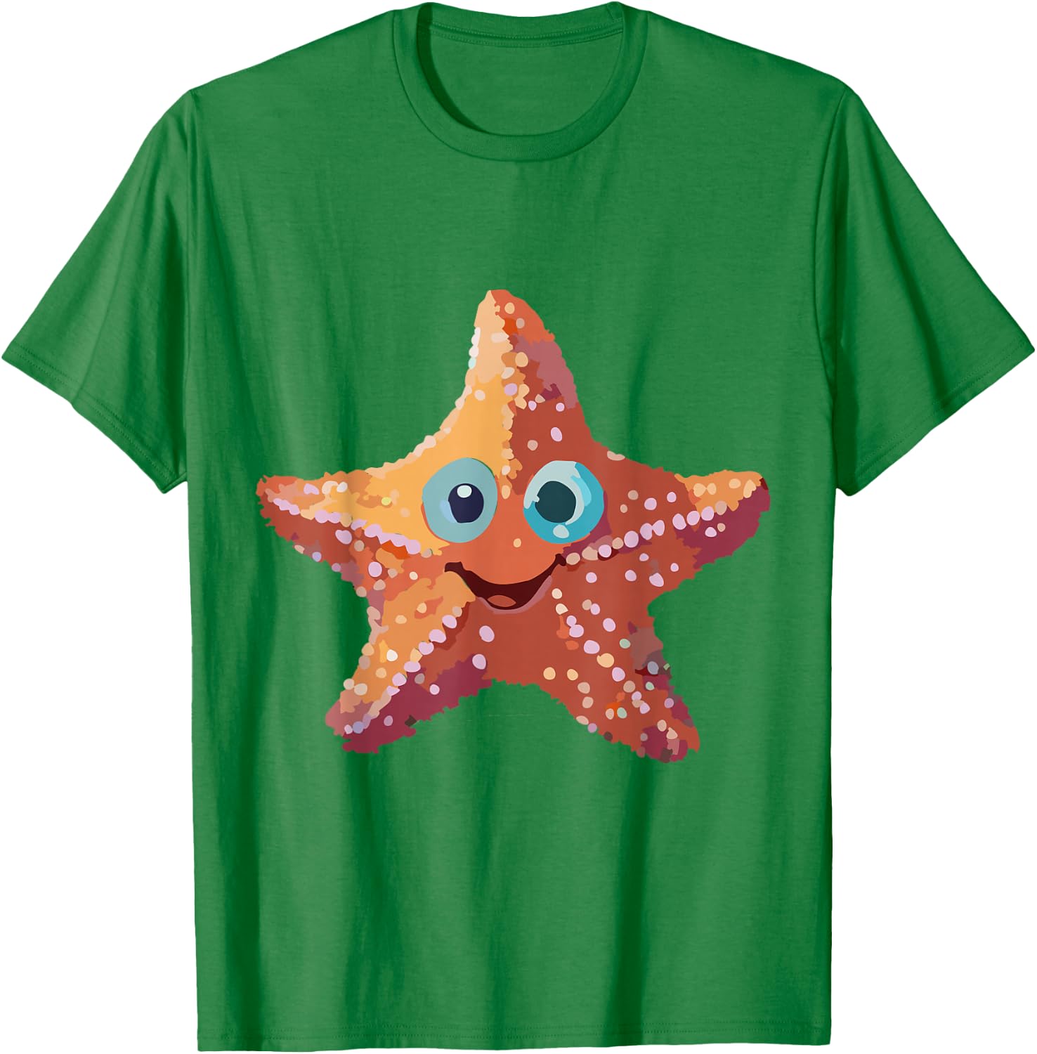 Starfish Orange with Face T-Shirt - T-Shirt | Irish Green