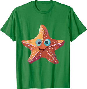 Starfish Orange with Face T-Shirt - T-Shirt | Irish Green