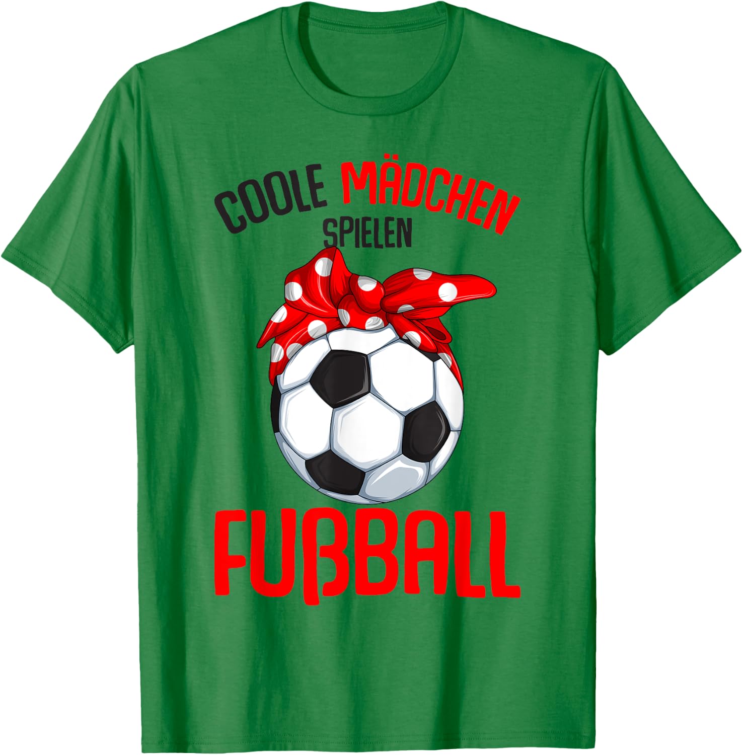 Coole Mädchen Spielen Fußball Fußballerin Kinder T-Shirt - T-Shirt | Irish Green