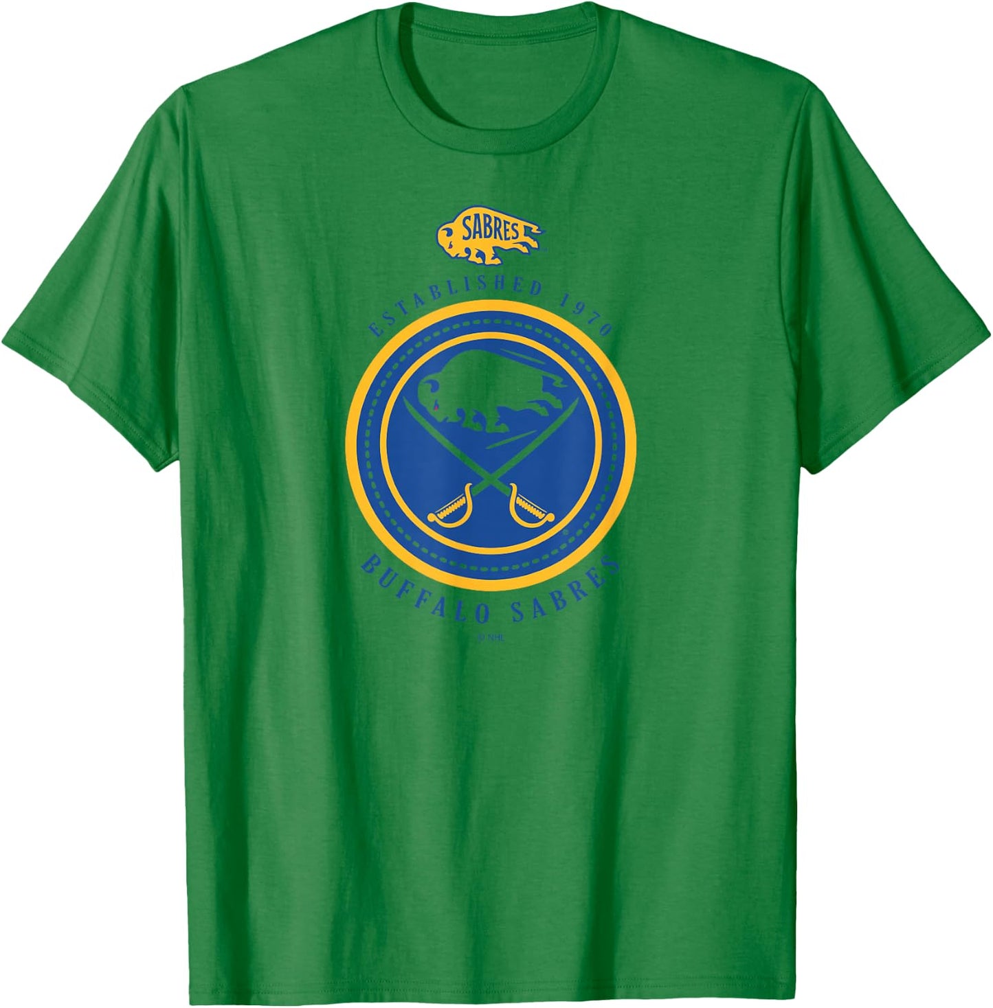 Buffalo Sabres Est 1970 White Officially Licensed T-Shirt - T-Shirt | Irish Green