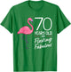 Flamingo 70th Birthday Flamingo Milestone 70 Years T-Shirt - T-Shirt | Irish Green