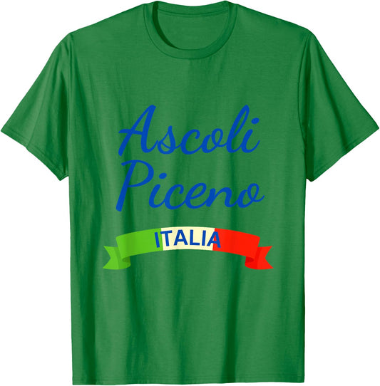 Ascoli Piceno Italy Flag Roma Italia Matching Italian T-Shirt - T-Shirt | Irish Green