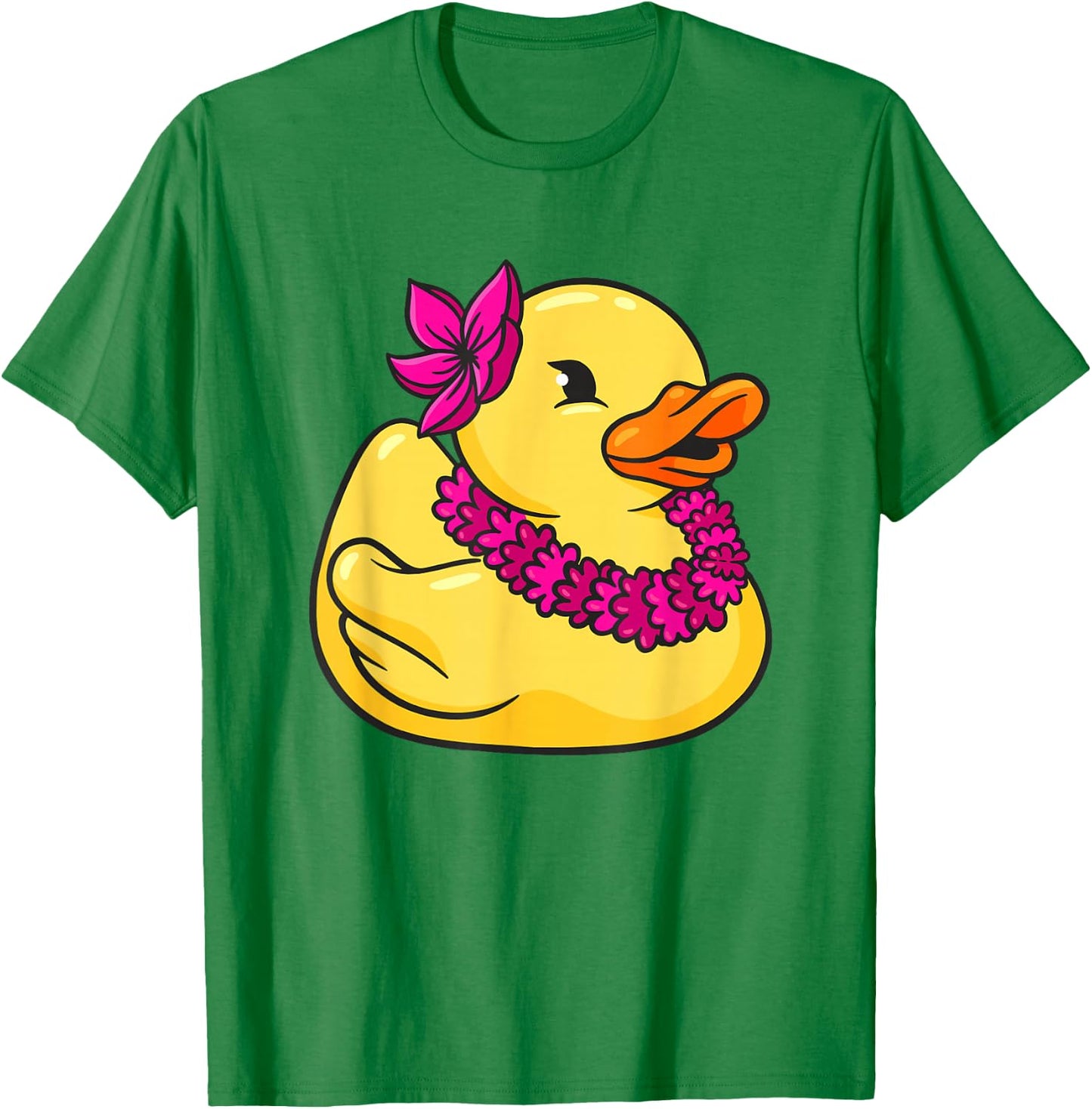 Hawaiian Rubber Duck Flower Wreath T-Shirt - T-Shirt | Irish Green