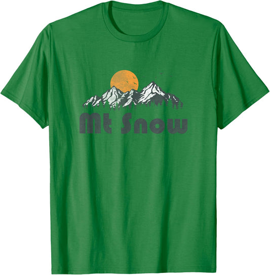 Retro Mount Snow Vermont Vintage 80s Mountain Graphic T-Shirt - T-Shirt | Irish Green