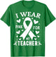I Wear Pink For My Teacher Cancer Awareness T-Shirt - T-Shirt | Irish Green