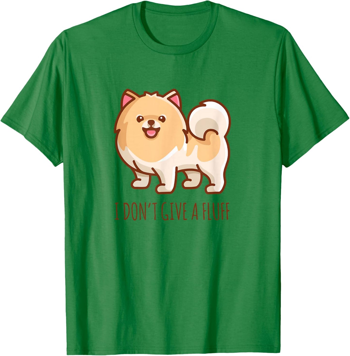 Cute Pomeranian Pom I Don't give a Fluff Funny T-Shirt - T-Shirt | Irish Green