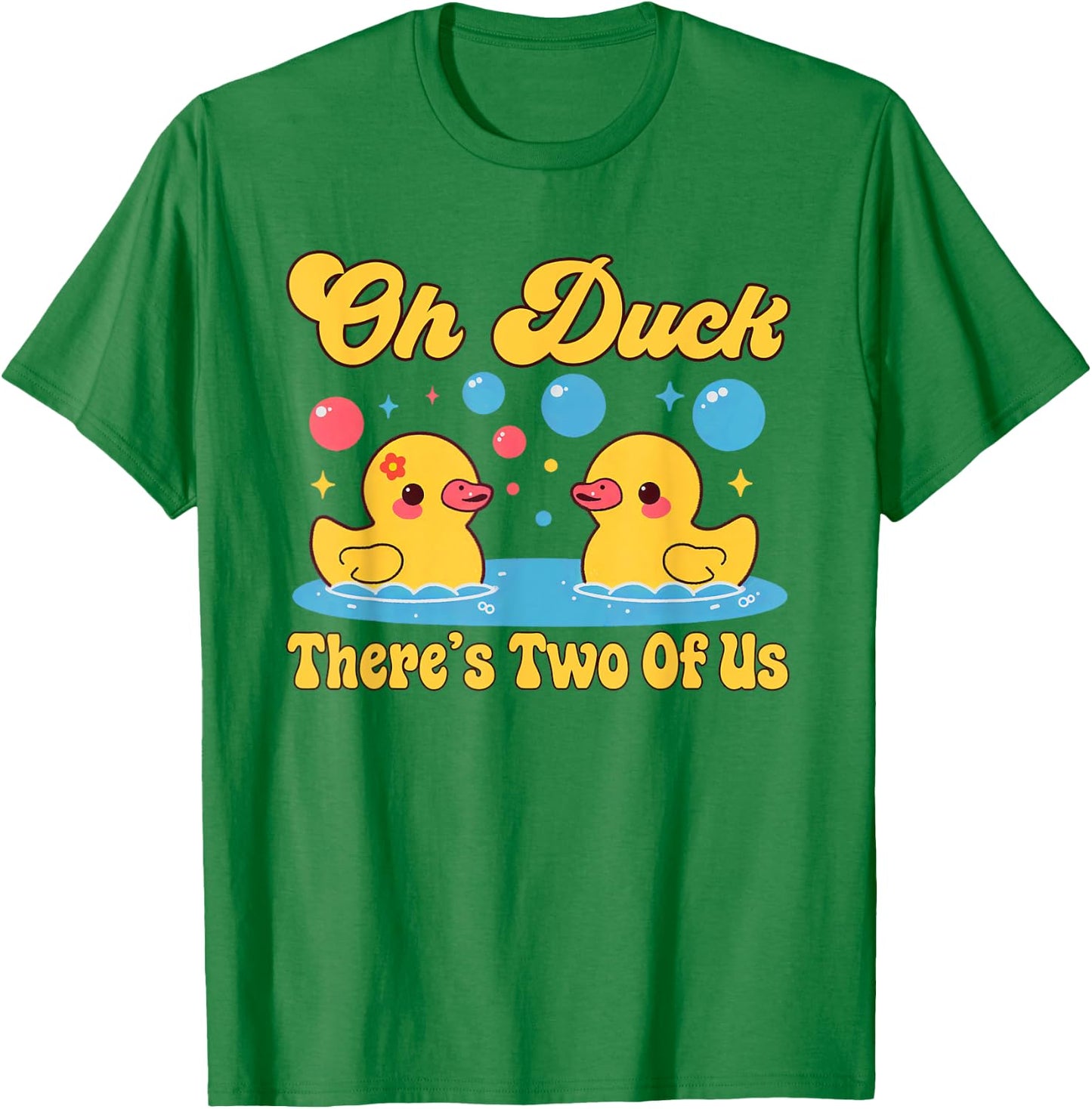 Animal Twins Oh Duck There's Two Of Us Cute Duck T-Shirt - T-Shirt | Irish Green