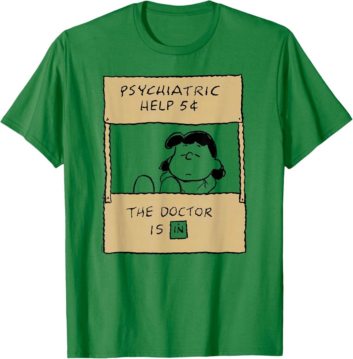 Peanuts - Lucy Doctor is in , White T-Shirt - T-Shirt | Irish Green