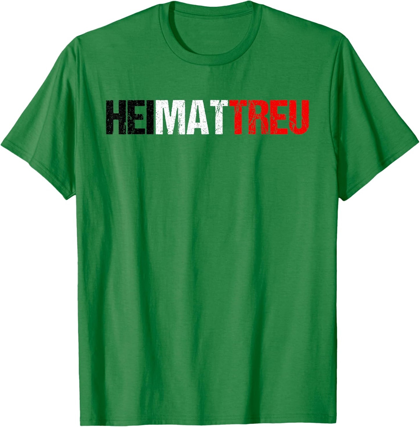 HEIMATTREU in Black / White / Red as German Lettering, gray T-Shirt - T-Shirt | Irish Green