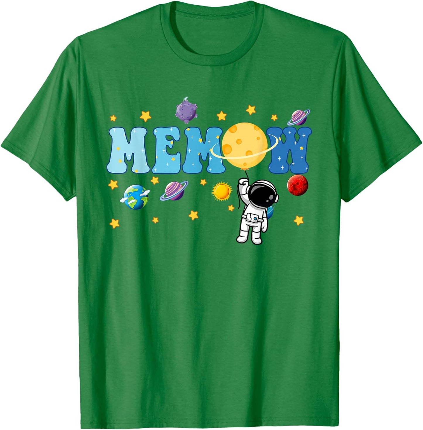 Memaw of The Bday Boy Astronaut Space Planets Family T-Shirt - T-Shirt | Irish Green