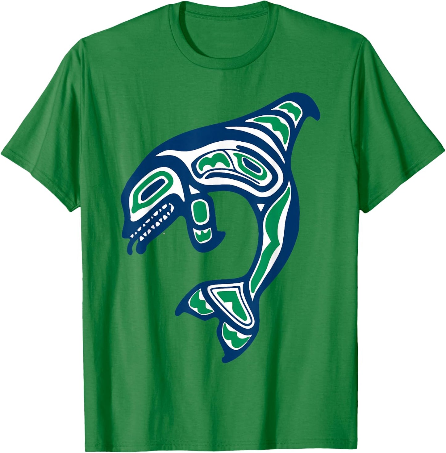 Native American Indian Orca Whale Pacific Northwest T-Shirt - T-Shirt | Irish Green