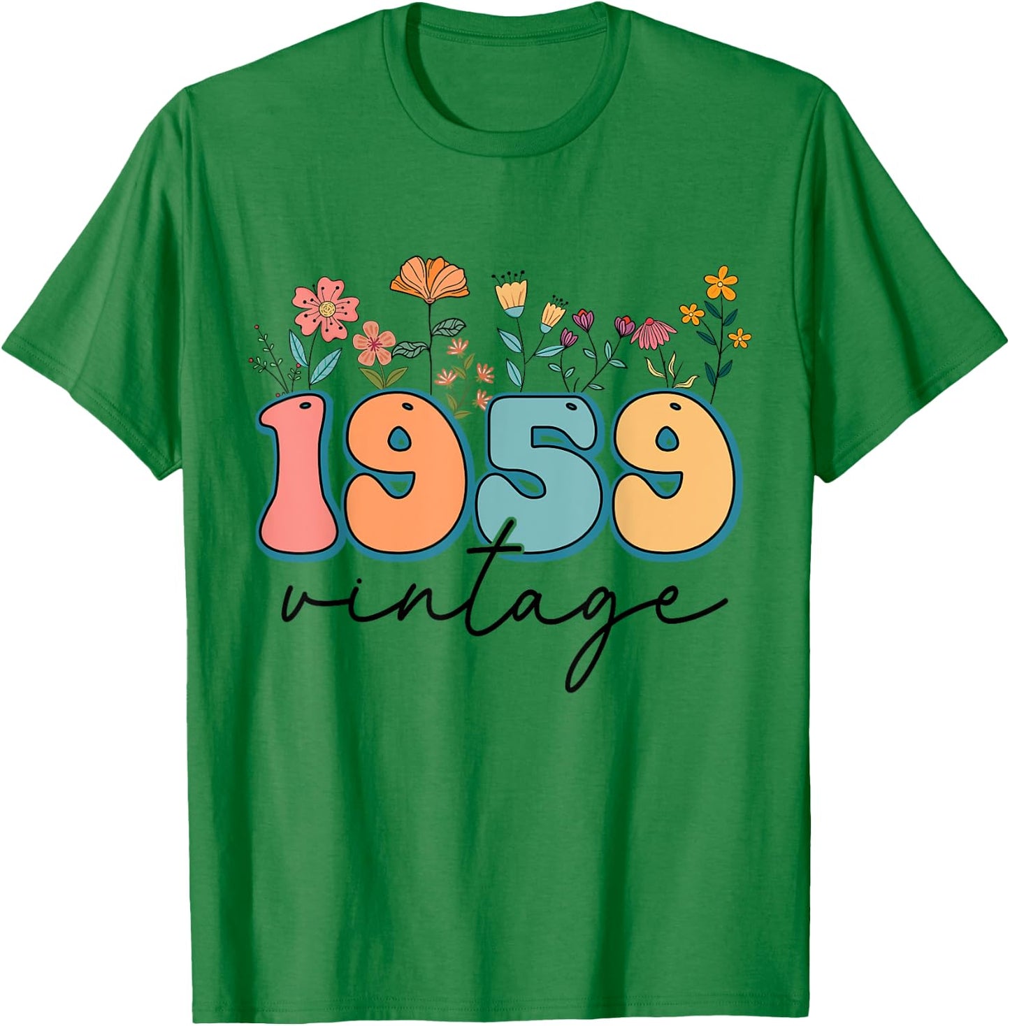 1959 Vintage Floral 65th Birthday 65 Years Old Flower Women T-Shirt - T-Shirt | Irish Green