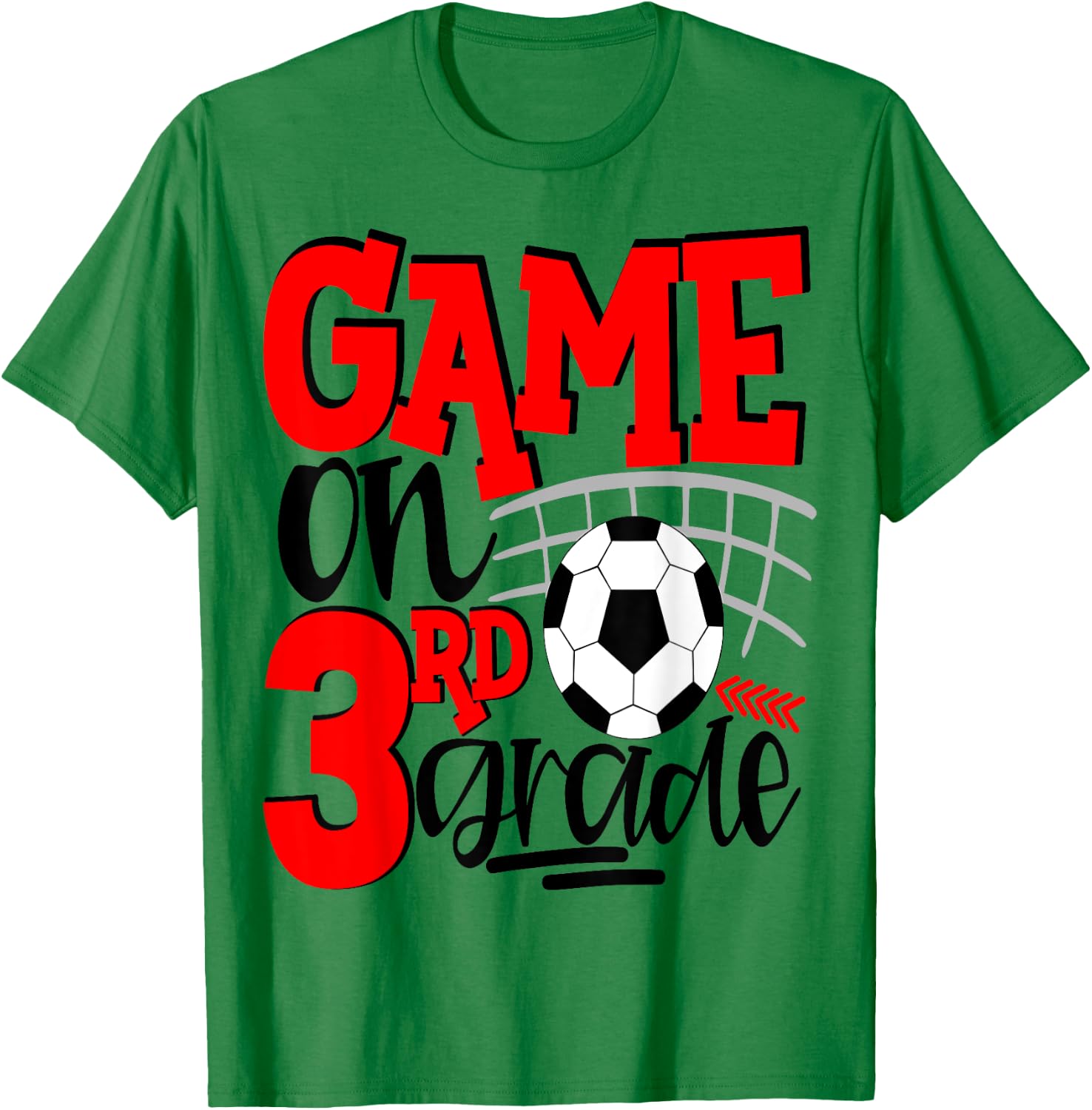 3rd Grade Soccer First Day Of School Kids Red T-Shirt - T-Shirt | Irish Green