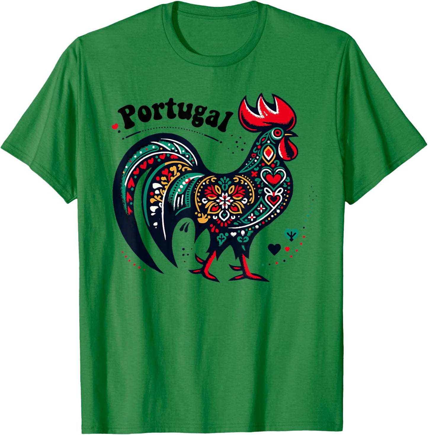 Portuguese Rooster Emblem Galo de Barcelos T-Shirt - T-Shirt | Irish Green