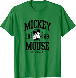 Mickey Mouse - 1928 Collegiate T-Shirt - T-Shirt | Irish Green
