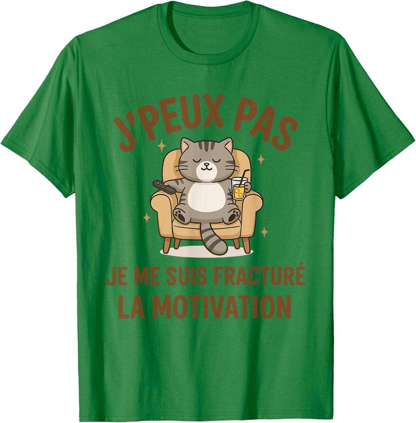 J’peux Pas Je Me Suis Fracturé la Motivation Humour Paresse T-Shirt - T-Shirt | Irish Green