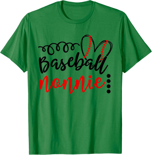 Baseball Nonnie Heart Baseball T-Shirt - T-Shirt | Irish Green