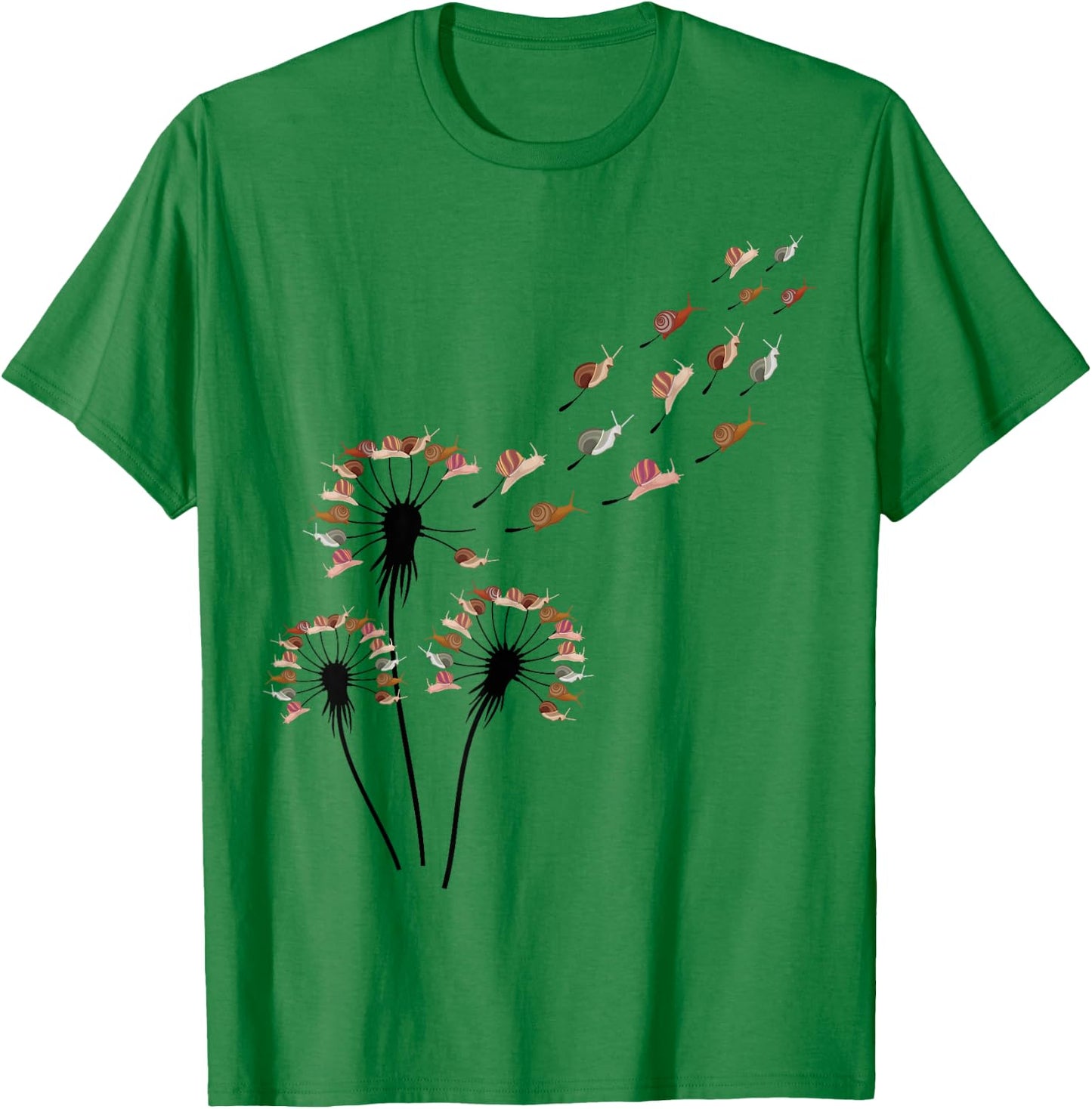 Snail Shirts -Adults Dandelion Snail , Grey, Small T-Shirt - T-Shirt | Irish Green