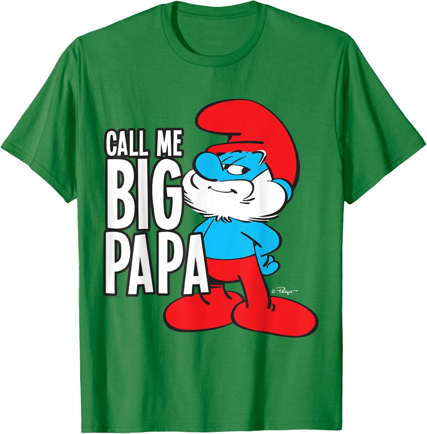 The Smurfs Call Me Big Papa , Blue, S T-Shirt - T-Shirt | Irish Green