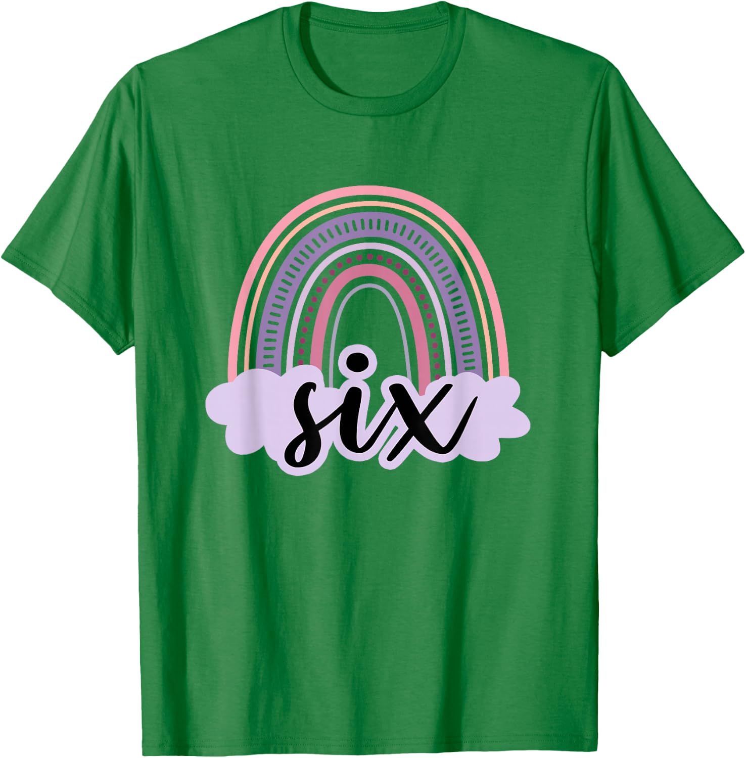 6 Year Old Boho Rainbow Six 6th Birthday Girls Family Party T-Shirt - T-Shirt | Irish Green