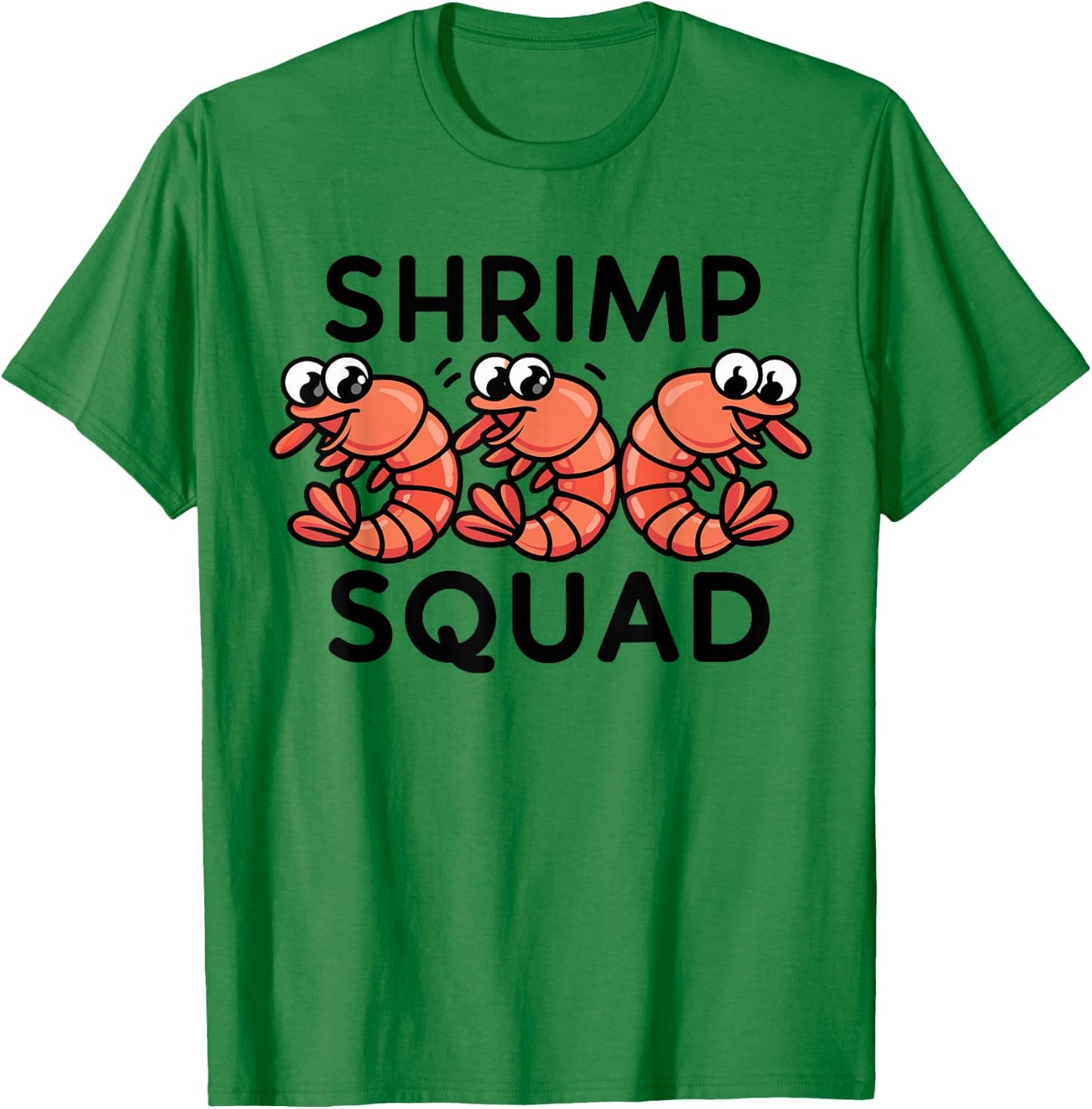 Shrimp Squad Funny Ocean Cuisine Cartoon Graphic Seafood T-Shirt - T-Shirt | Irish Green