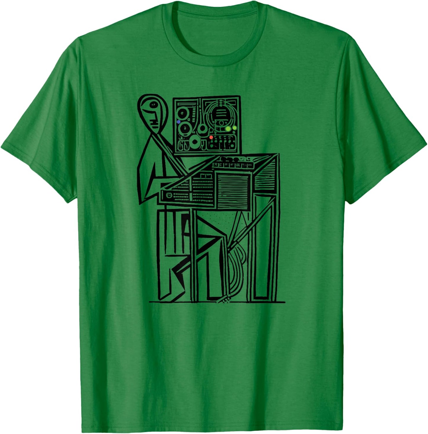 Analog Vintage Modular Synthesizer T-Shirt - T-Shirt | Irish Green