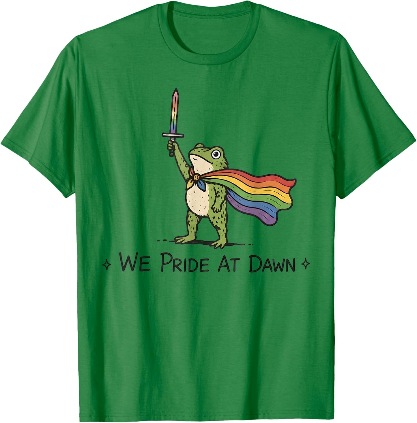 Funny Frog We Pride At Dawn Rainbow Flag LGBT Pride Month T-Shirt - T-Shirt | Irish Green
