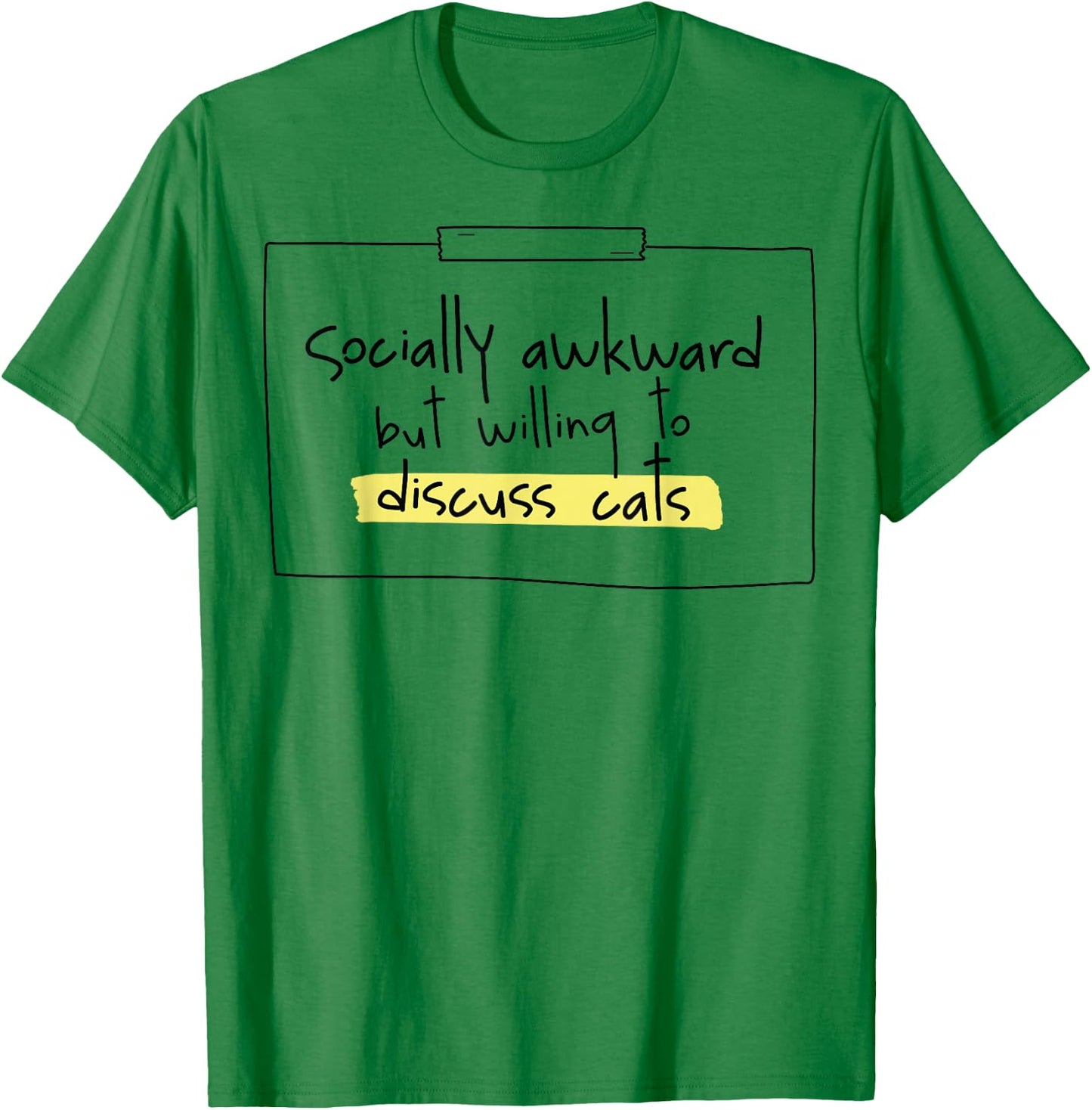 Socially Awkward Cat T-Shirt - T-Shirt | Irish Green