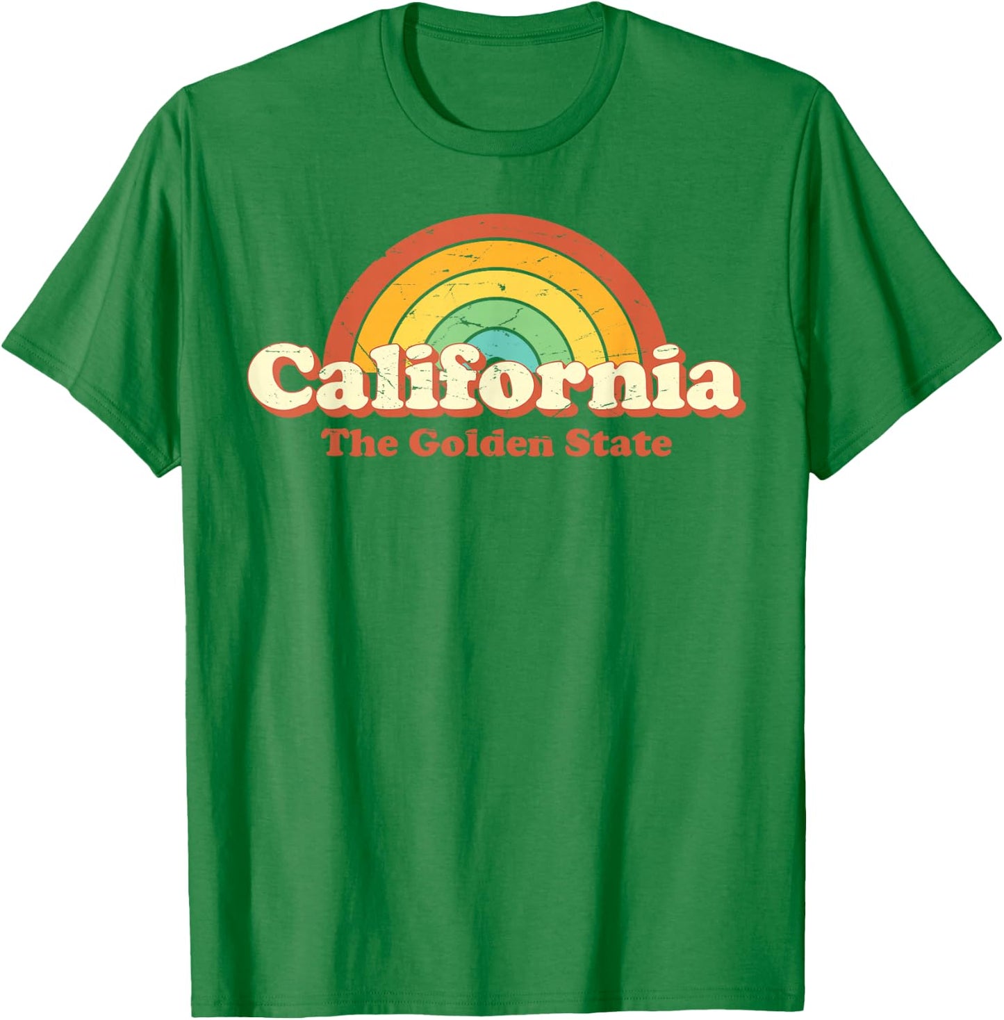 California retro vintage Regenbogen 70er T-Shirt - T-Shirt | Irish Green