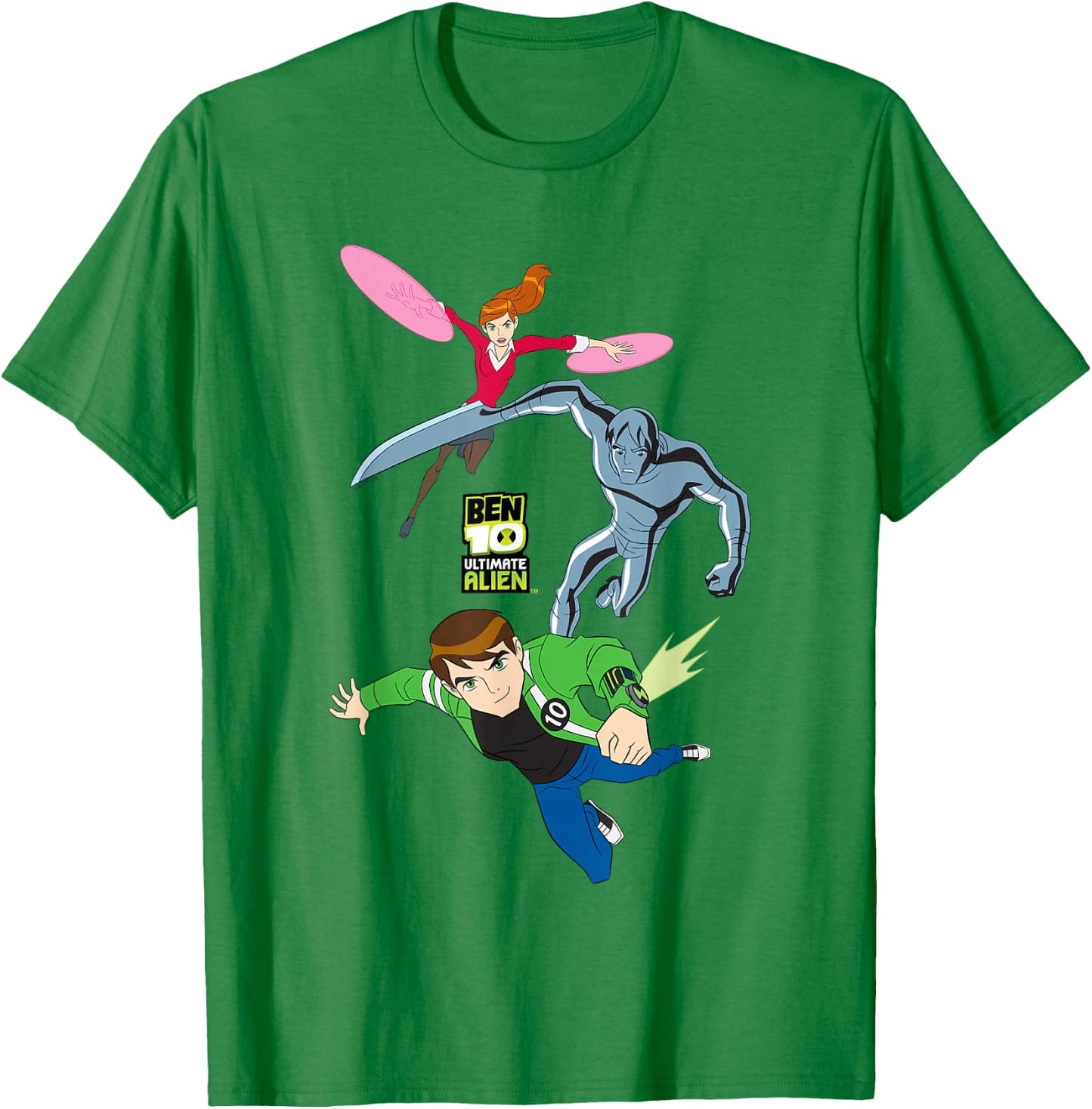 Ben 10 Ultimate Alien: Cosmic Destruction Main Trio Shot T-Shirt - T-Shirt | Irish Green