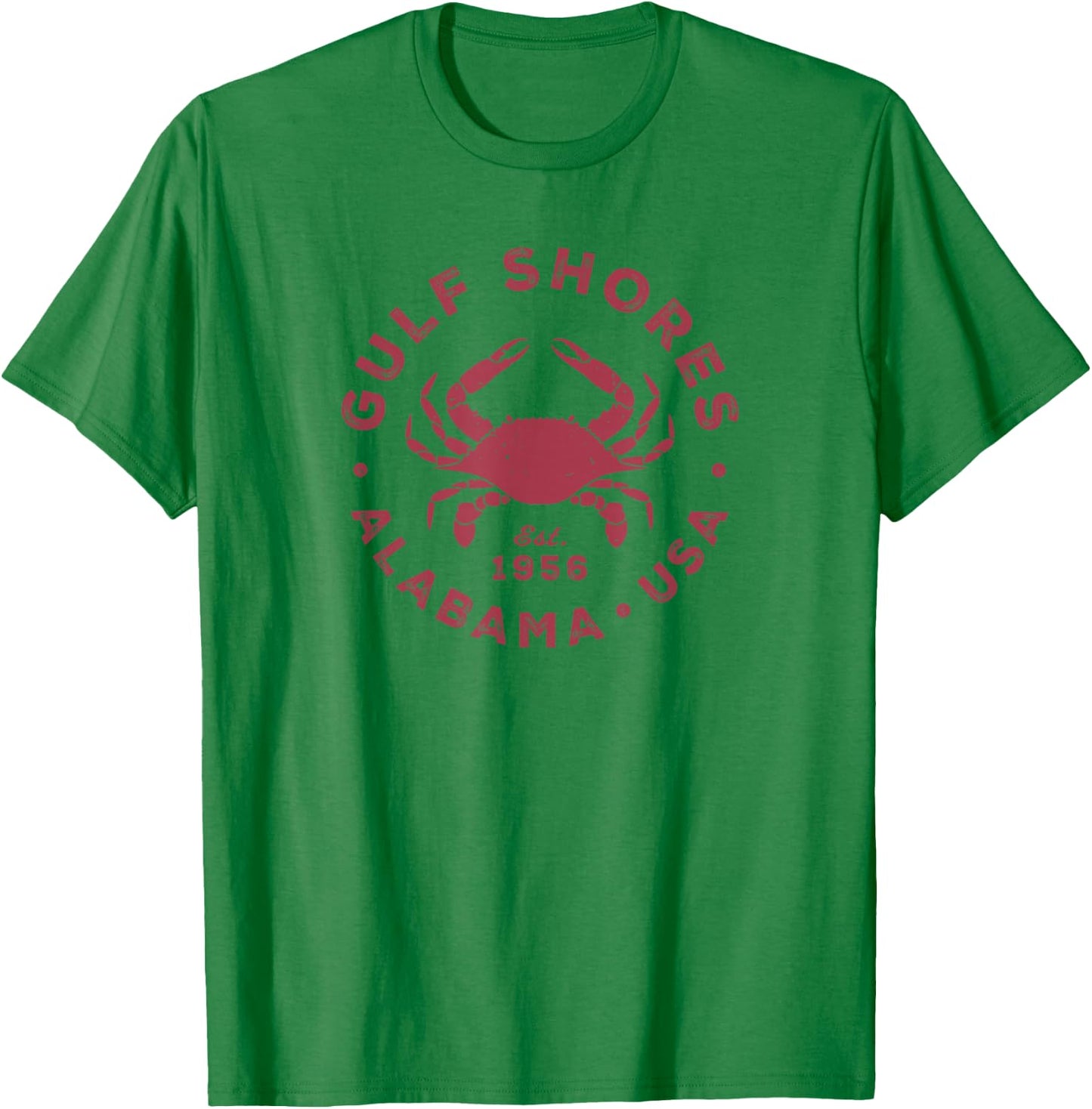 Gulf Shores Alabama Vintage Blue Crab Vacation Souvenir T-Shirt - T-Shirt | Irish Green