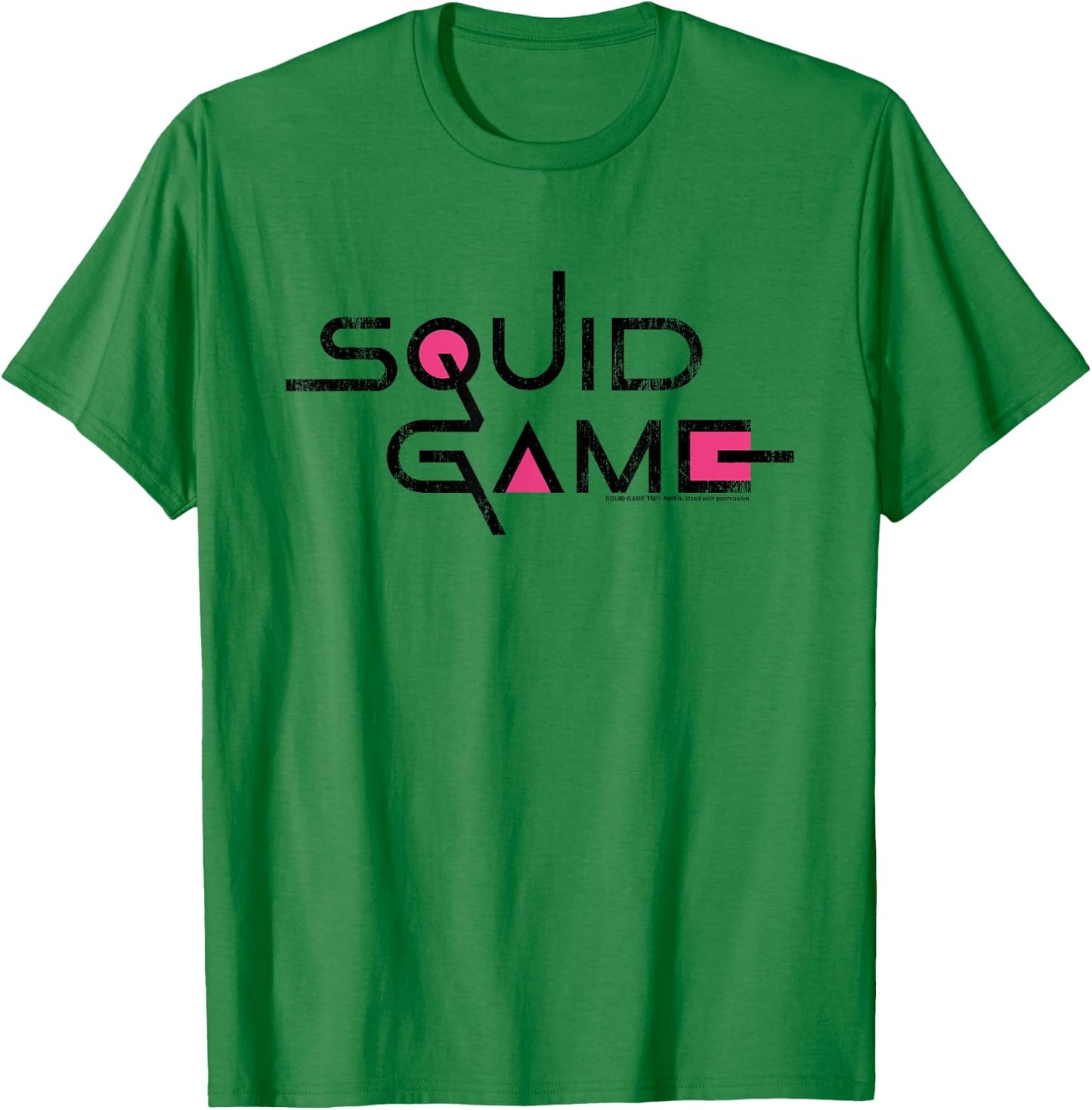 Squid Game Classic Logo Text Black , white, S T-Shirt - T-Shirt | Irish Green