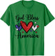 God Bless America Patriotic USA Flag Colors For Christians Kids Men T-Shirt - T-Shirt | Irish Green