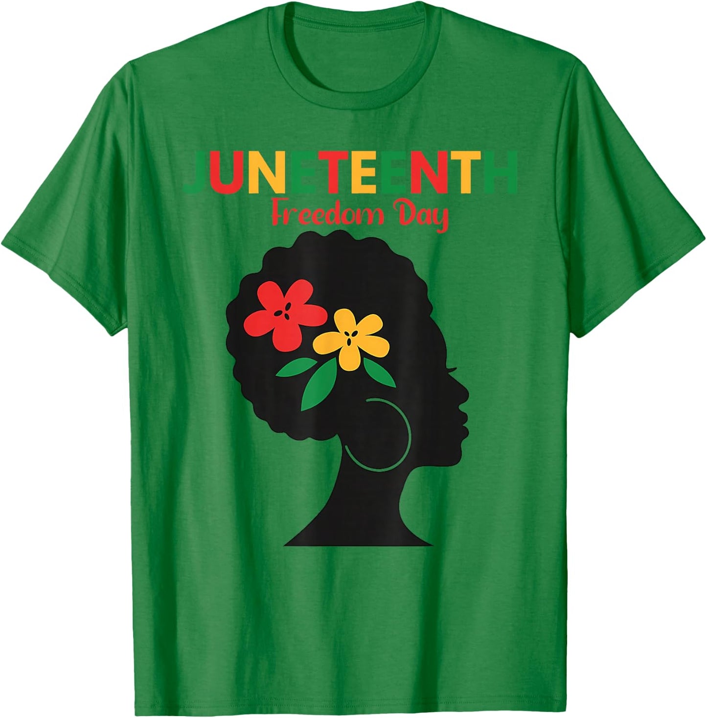 Juneteenth 1865 Freedom Day Black Women Girl African Afro T-Shirt - T-Shirt | Irish Green