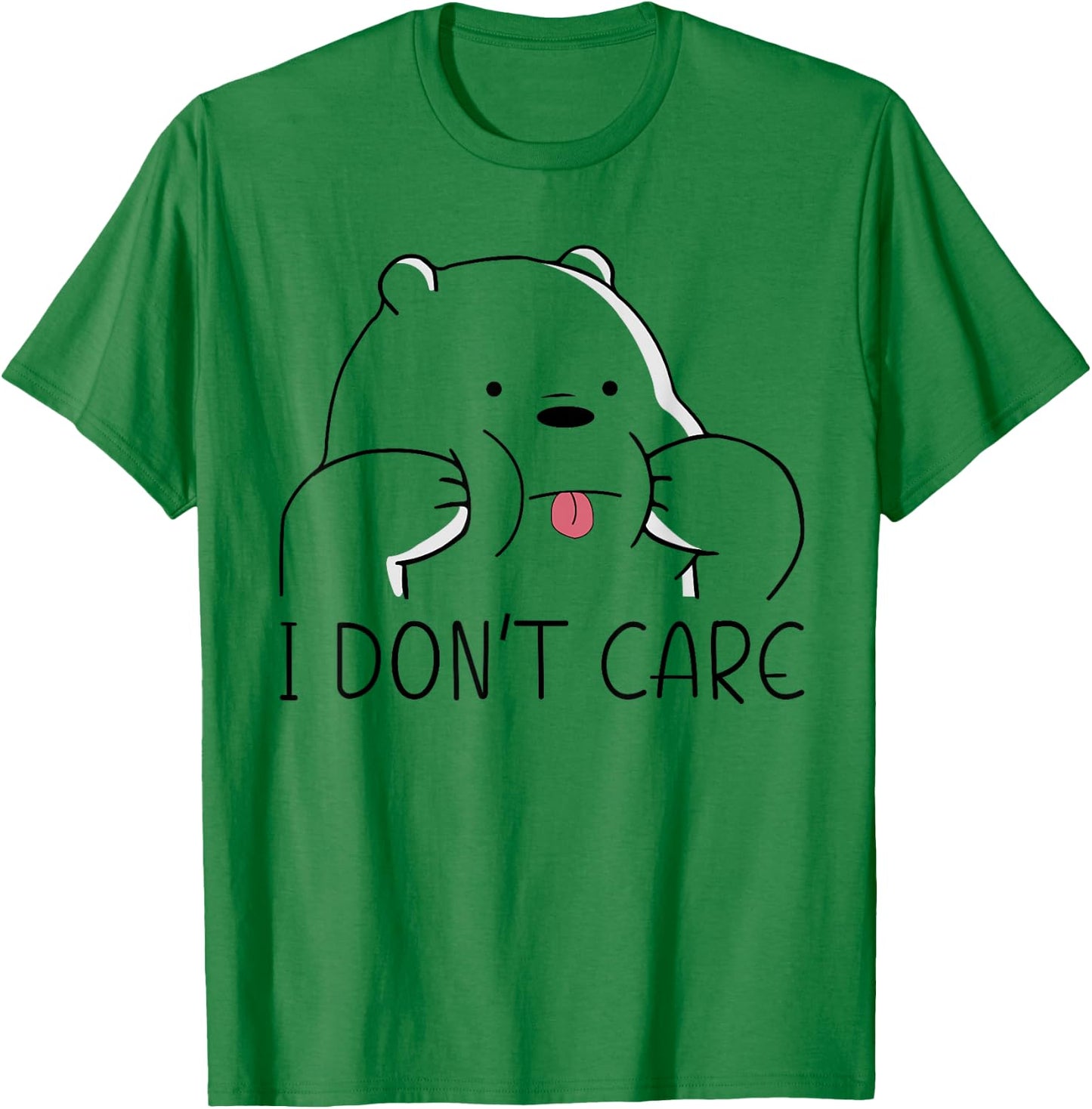I Don't Care Bear Men Women Boys Girls Funny Bear T-Shirt - T-Shirt | Irish Green