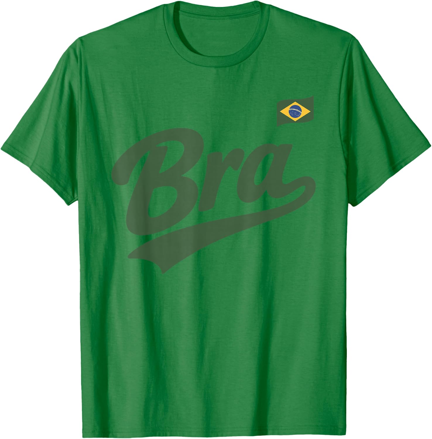 Brazil Vintage Script Fan T-Shirt - T-Shirt | Irish Green