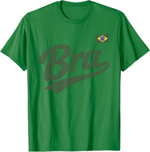 Brazil Vintage Script Fan T-Shirt - T-Shirt | Irish Green