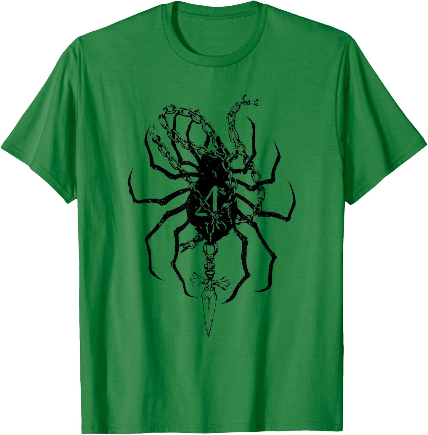 Gothic Spider Chain Dagger Dark Aesthetic T-Shirt - T-Shirt | Irish Green