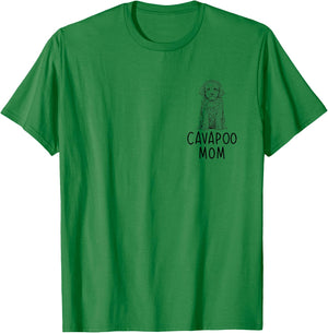 Cavapoo Mom Pocket Cavadoodle Doodle Dog Mama T-Shirt - T-Shirt | Irish Green