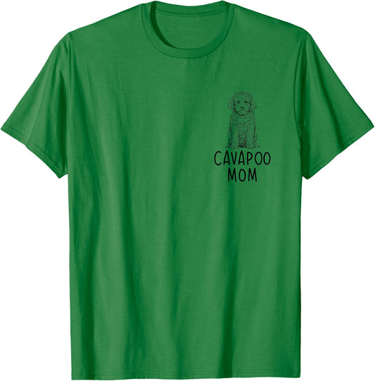 Cavapoo Mom Pocket Cavadoodle Doodle Dog Mama T-Shirt - T-Shirt | Irish Green