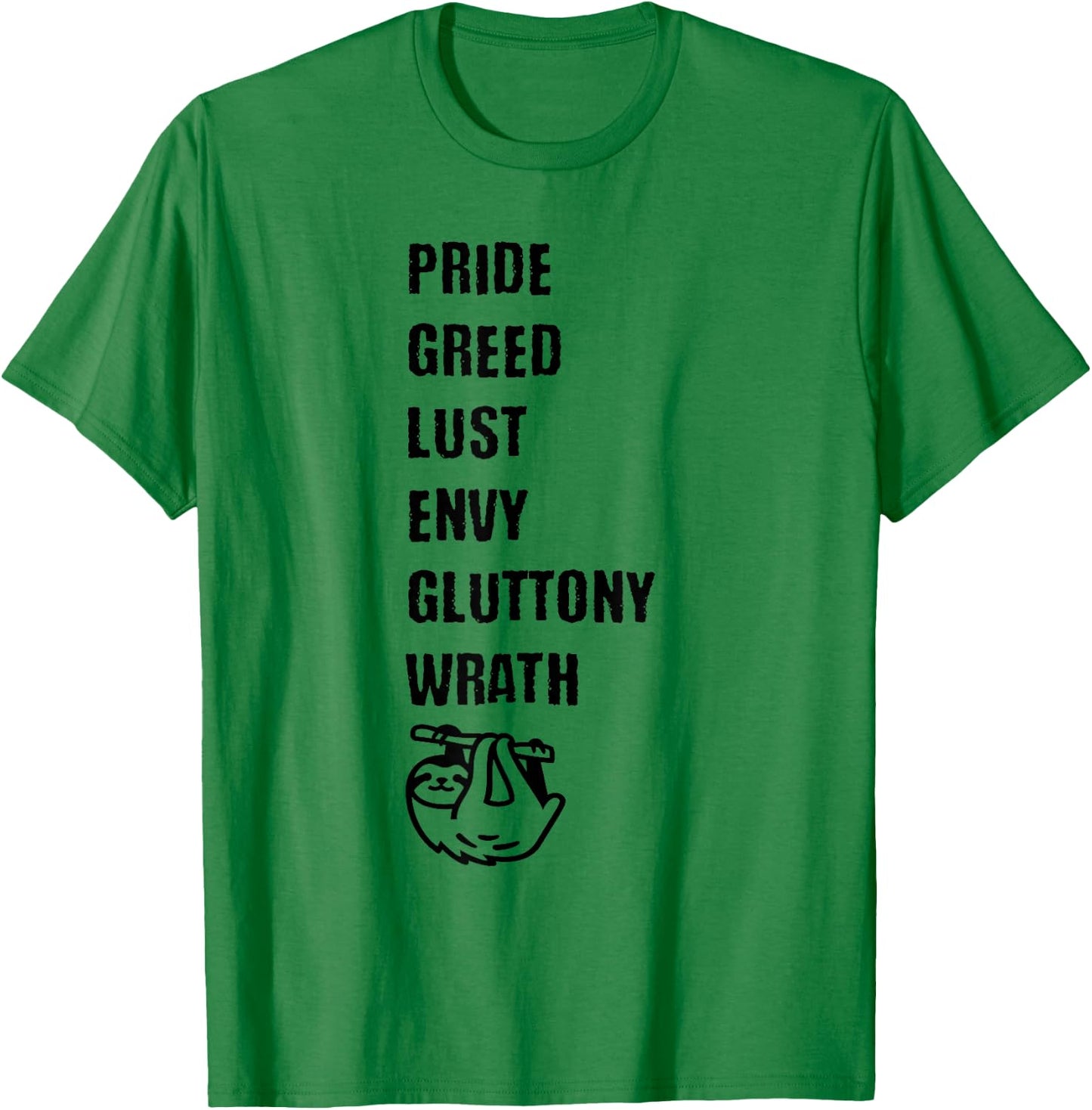 7 Deadly Sins Including Sloth The Cutest Sinner T-Shirt - T-Shirt | Irish Green