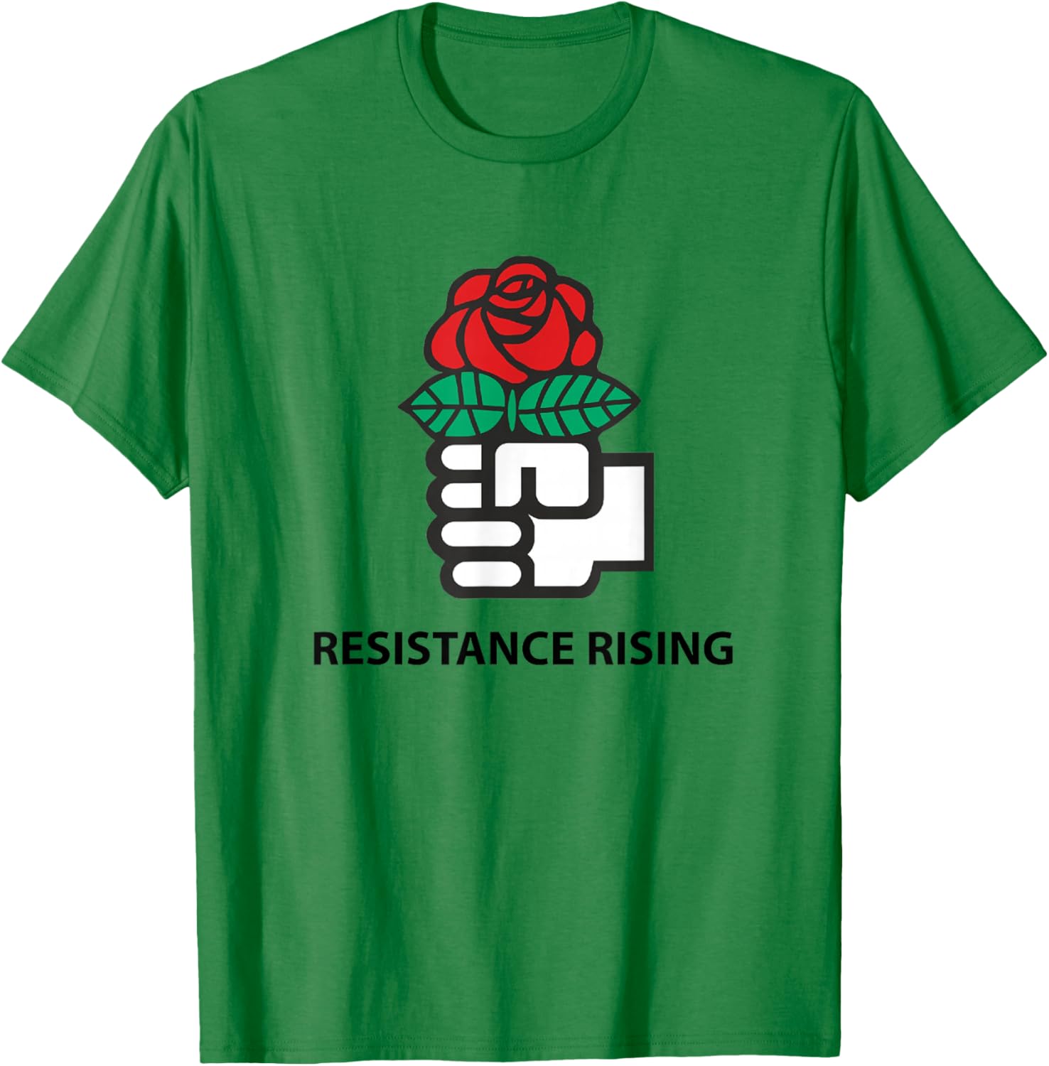 Democratic Socialists of America (DSA) Resistance Rising T-Shirt - T-Shirt | Irish Green