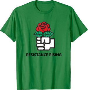 Democratic Socialists of America (DSA) Resistance Rising T-Shirt - T-Shirt | Irish Green