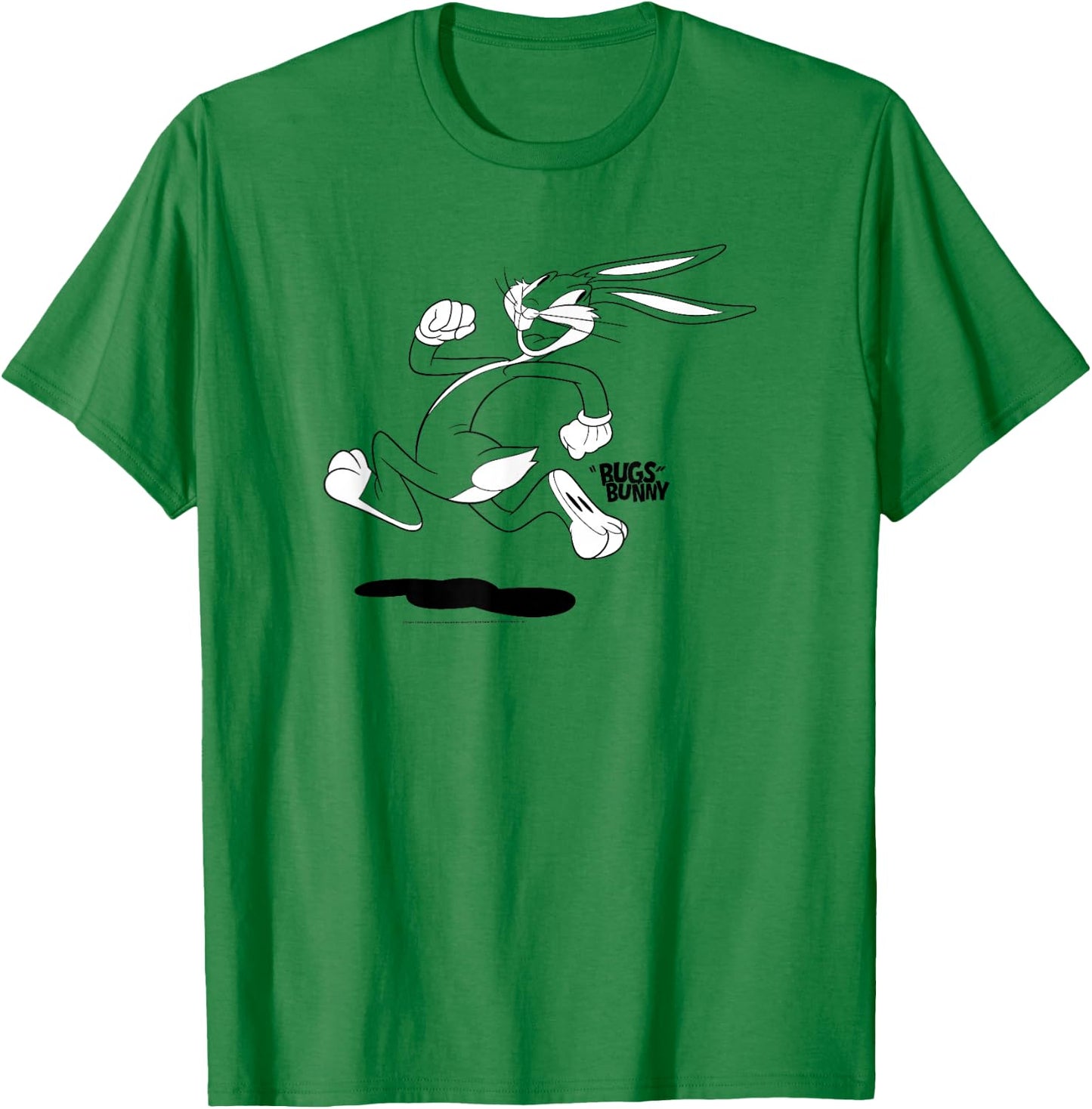 Looney Tunes Bugs Bunny Running Away Simple Outline T-Shirt - T-Shirt | Irish Green