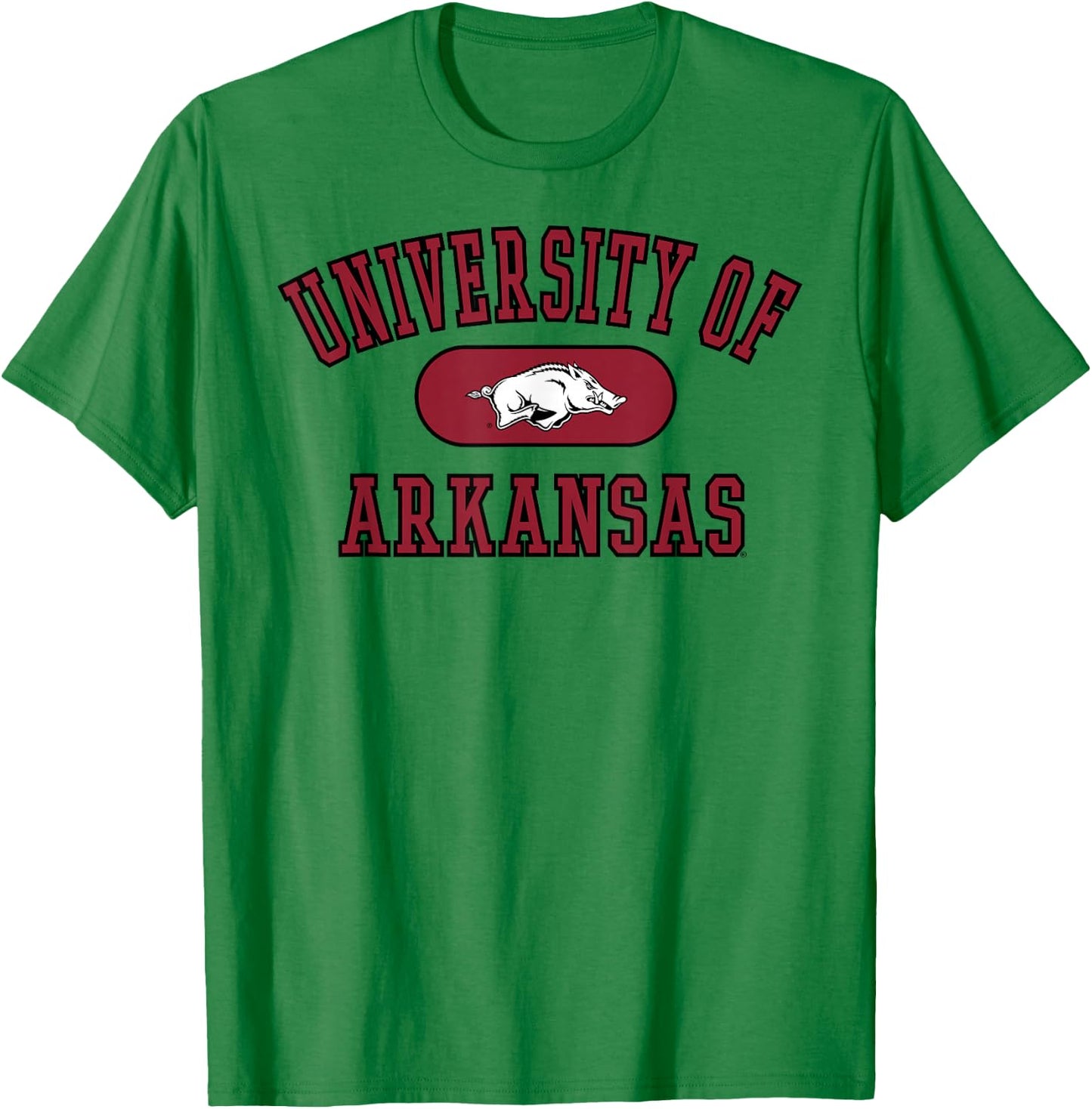 Elite Authentics Arkansas Razorbacks Varsity Officially Licensed , Small, Grey T-Shirt - T-Shirt | Irish Green