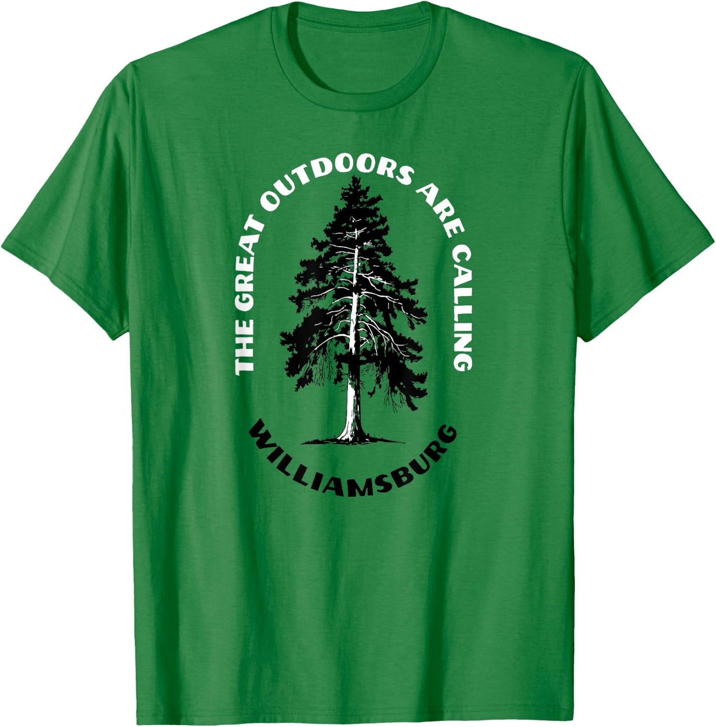 Williamsburg The Great Outdoors Are Calling Tree Nature T-Shirt - T-Shirt | Irish Green