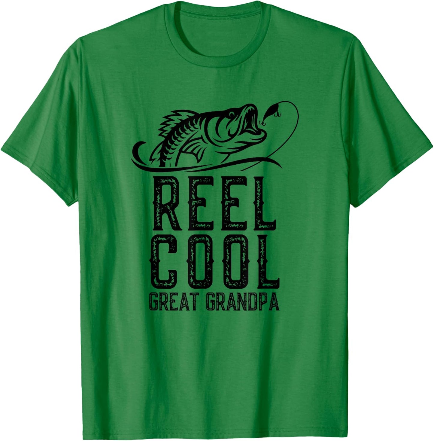 Reel Cool Great Grandpa Fishing Fisherman Funny Retro T-Shirt - T-Shirt | Irish Green