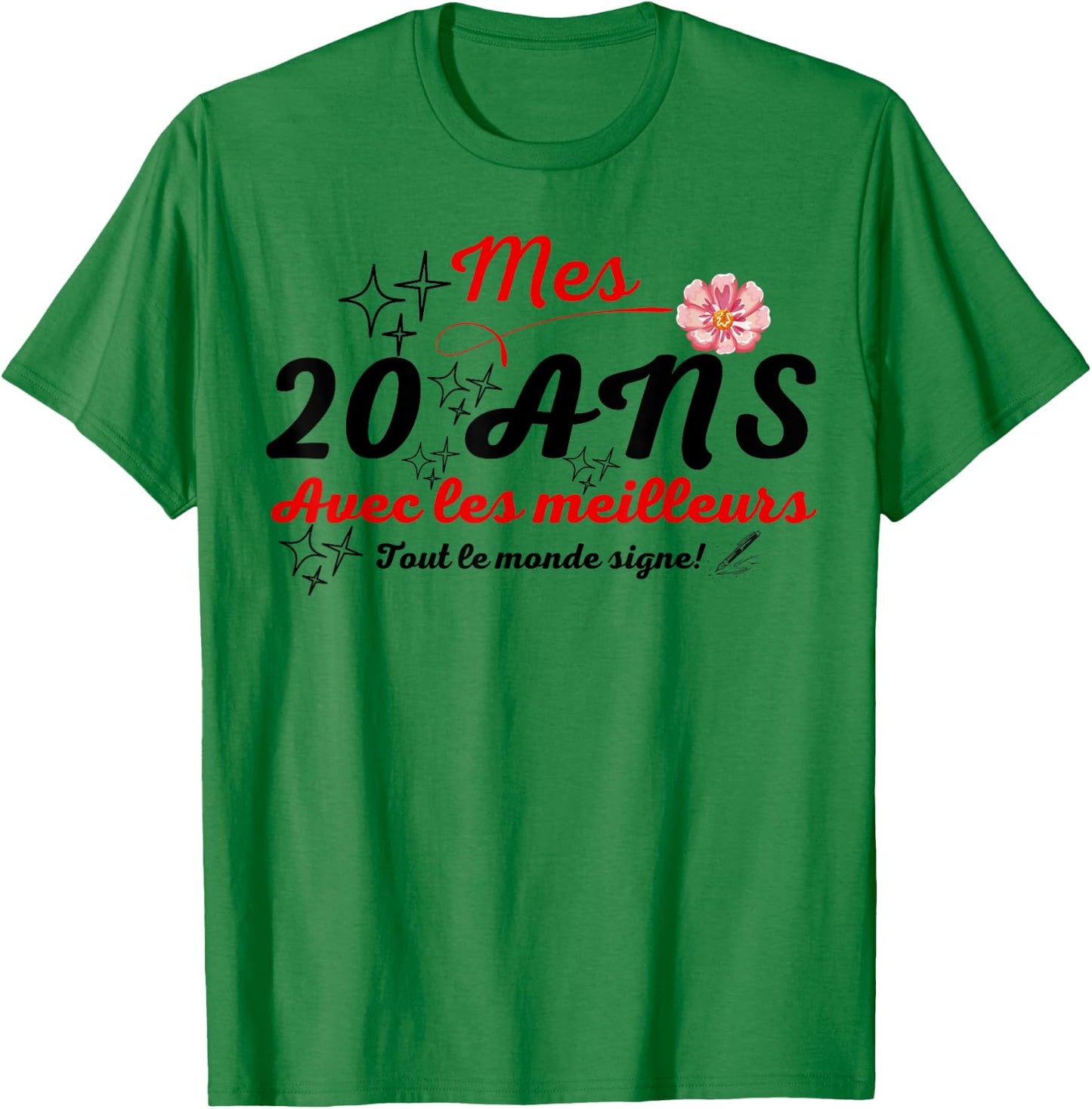 A signer 20 ans anniversaire gift anniv 20 years signature T-Shirt - T-Shirt | Irish Green